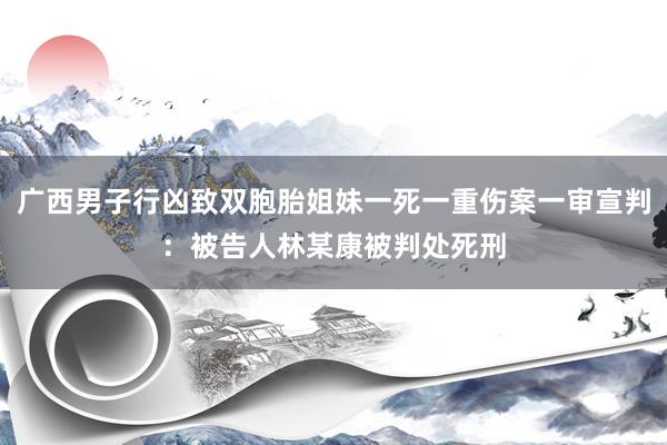 广西男子行凶致双胞胎姐妹一死一重伤案一审宣判：被告人林某康被判处死刑