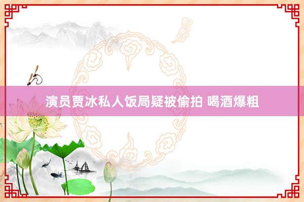 演员贾冰私人饭局疑被偷拍 喝酒爆粗