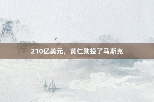 210亿美元，黄仁勋投了马斯克