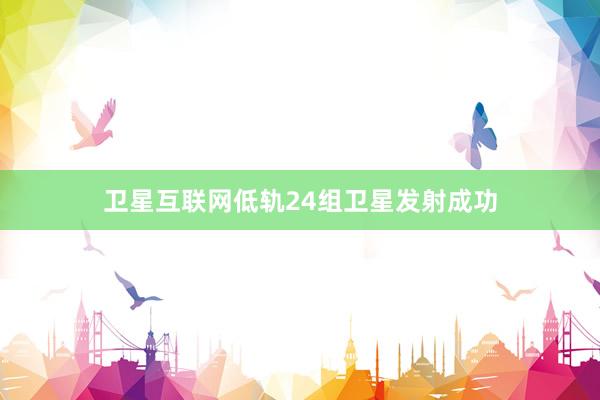卫星互联网低轨24组卫星发射成功