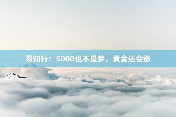 易知行：5000也不是梦，黄金还会涨