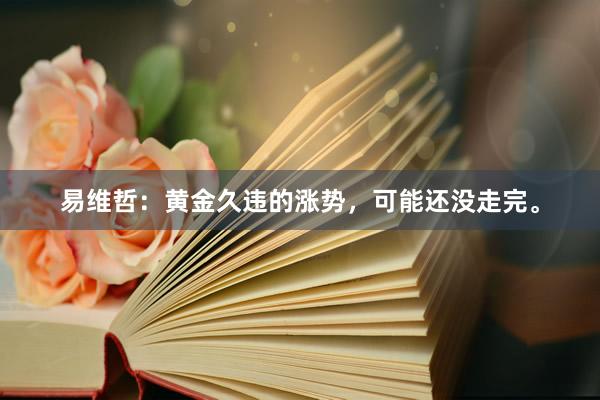 易维哲：黄金久违的涨势，可能还没走完。