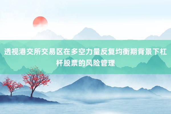 透视港交所交易区在多空力量反复均衡期背景下杠杆股票的风险管理