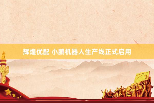 辉煌优配 小鹏机器人生产线正式启用