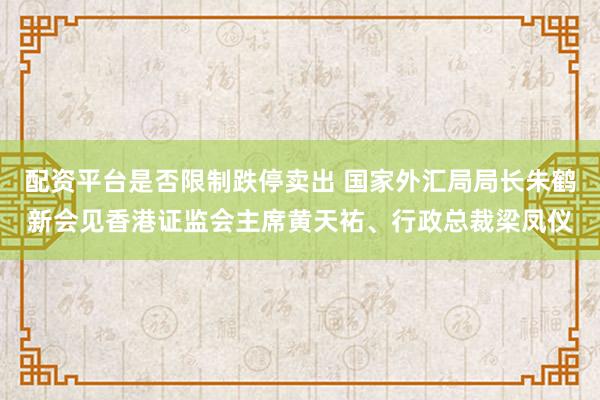 配资平台是否限制跌停卖出 国家外汇局局长朱鹤新会见香港证监会主席黄天祐、行政总裁梁凤仪