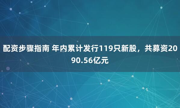 配资步骤指南 年内累计发行119只新股，共募资2090.56亿元