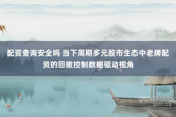 配资查询安全吗 当下周期多元股市生态中老牌配资的回撤控制数据驱动视角