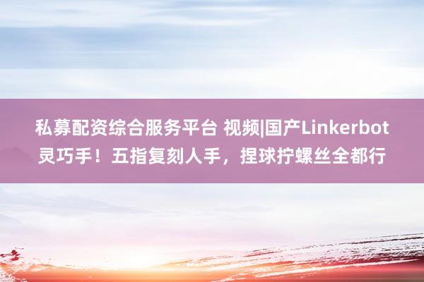 私募配资综合服务平台 视频|国产Linkerbot灵巧手！五指复刻人手，捏球拧螺丝全都行
