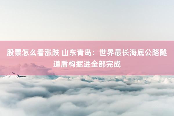 股票怎么看涨跌 山东青岛：世界最长海底公路隧道盾构掘进全部完成