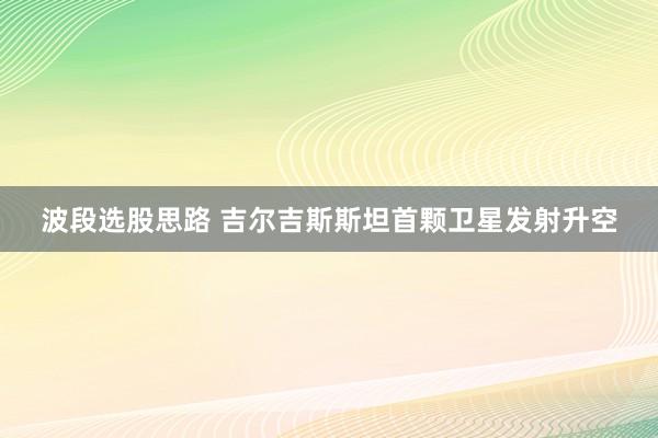 波段选股思路 吉尔吉斯斯坦首颗卫星发射升空
